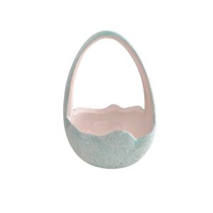 Cesta em cerâmica com glitter- Verde