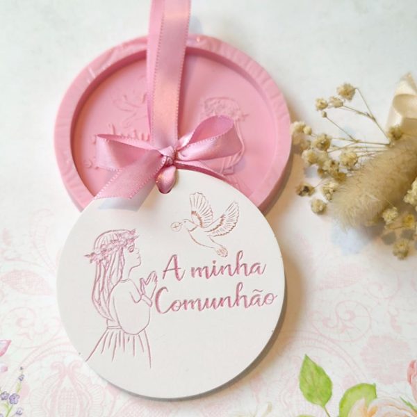 Molde em silicone - A minha Comunhão- Menina C/Pomba