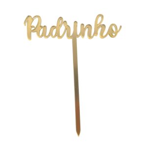 Espeto em acrílico espelhado - Padrinho