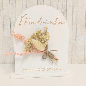 Molde em silicone - Placa com base- Madrinha amor para sempre