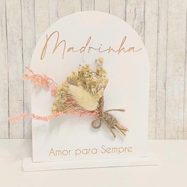 Molde em silicone - Placa com base- Madrinha amor para sempre