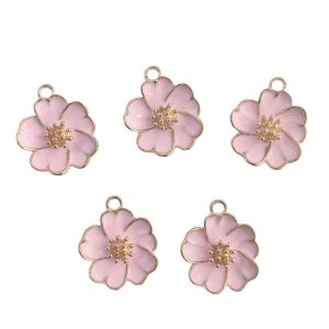 Pendente metálico flor -Rosa