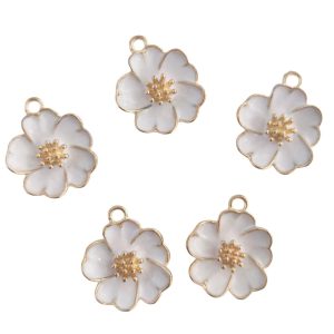 Pendente metálico flor -Branco