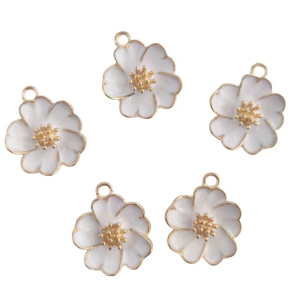 Pendente metálico flor -Branco