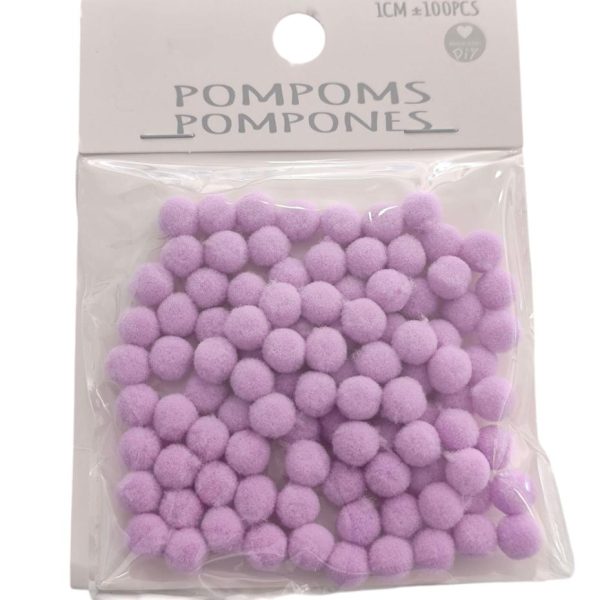 Pompom- 10 mm- Lilas-(pack 100 und)