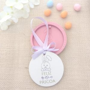 Molde em silicone - Feliz Páscoa-com coelhinha