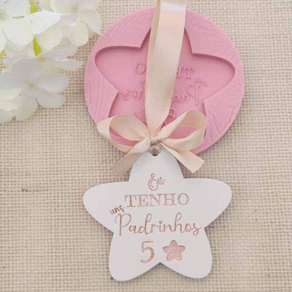 Molde em silicone -Padrinhos 5 estrelas