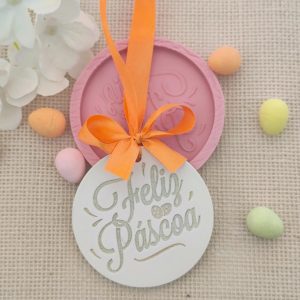 Molde em silicone - circular -Feliz Páscoa