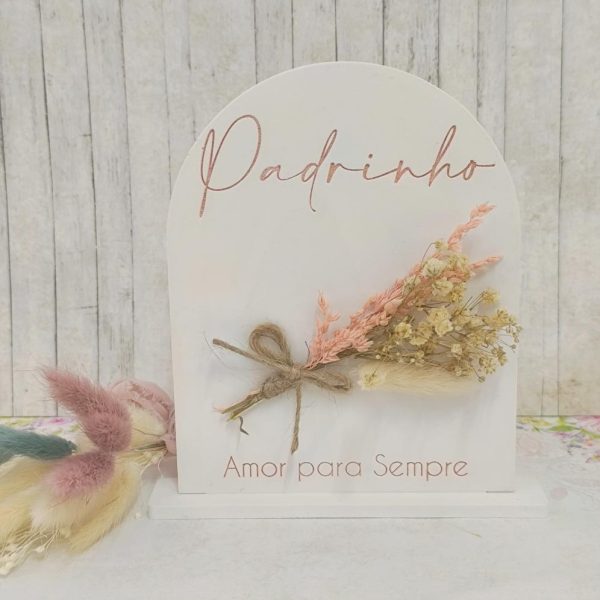 Molde em silicone - Placa com base- Padrinho amor para sempre