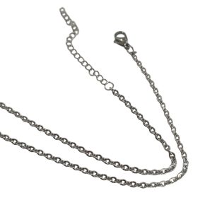 Fio em aço inoxidável prateado- 55 cm- trama 2mm
