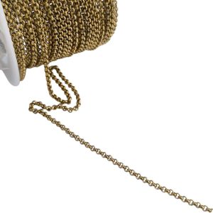 Fio em aço inoxidável- dourado -trama 2mm- 1 metro