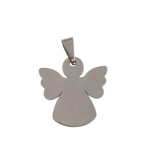 Medalha em aço inoxidável prateado - anjo