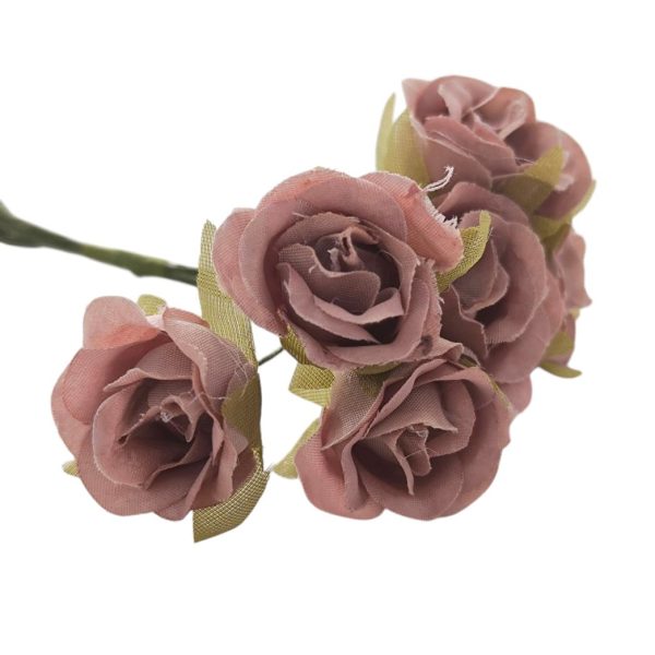 Ramo de flores em tecido- Rosa Chá