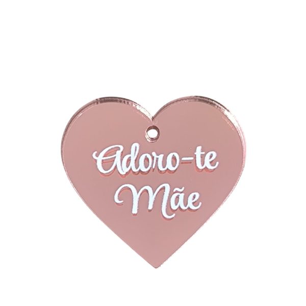 Aplicação em acrílico espelhado rosa- Mãe