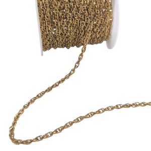 Fio em aço inoxidável- dourado -trama 2mm- 1 metro