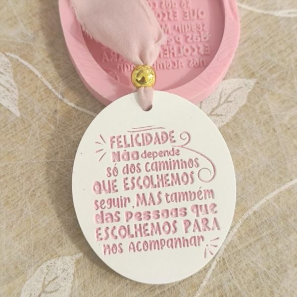 Molde em silicone -Felicidade...