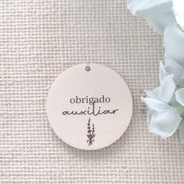 Recorte em madeira - Obrigado Auxiliar