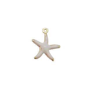 Pendentes em aço inoxidável - Estrela do mar branca
