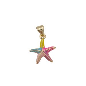 Pendentes em aço inoxidável - Estrela do mar colorida