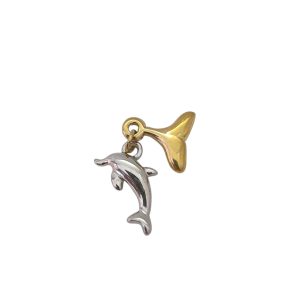 Pendente em aço inoxidável - Golfinho + Cauda sereia