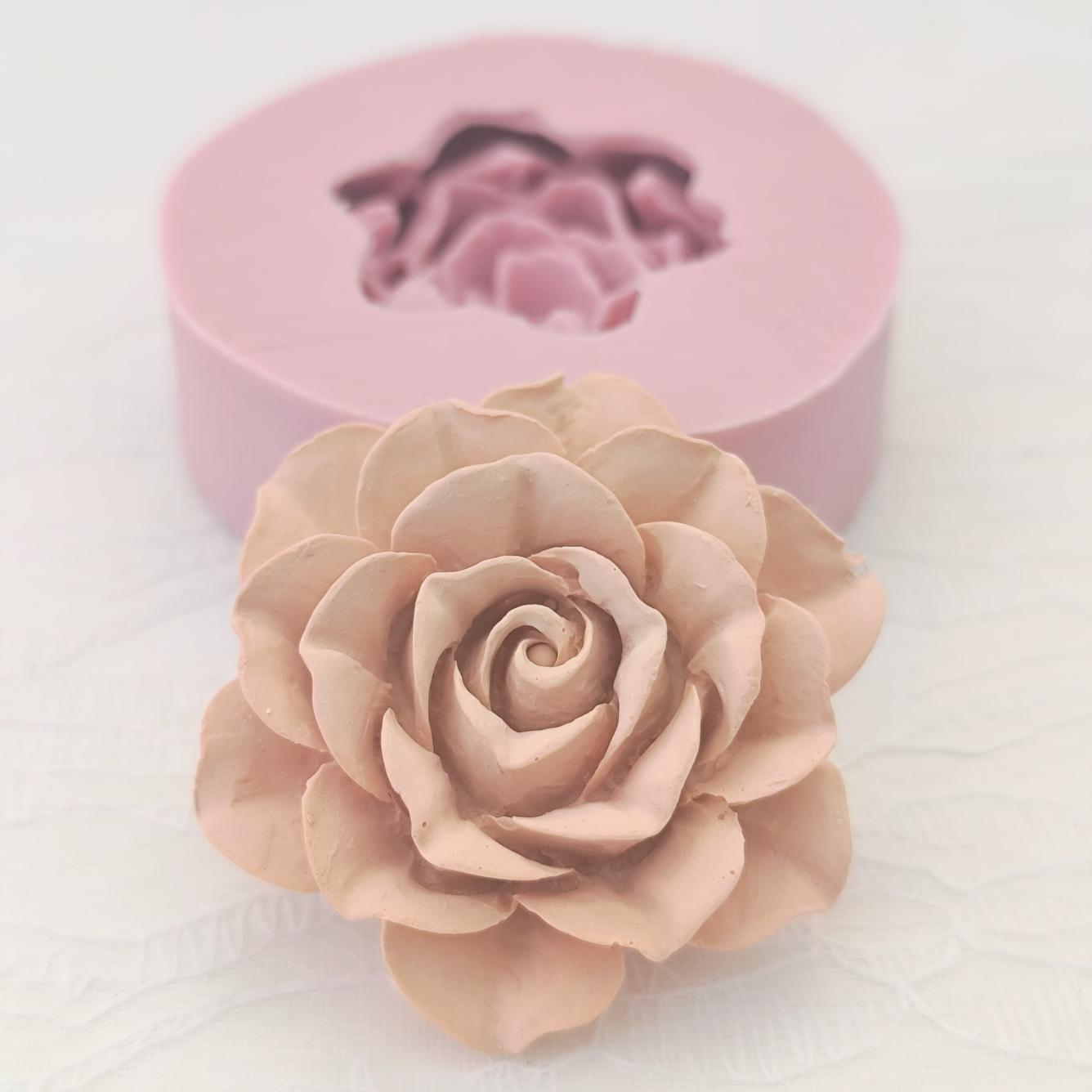 Molde em silicone -Rosa trabalhada