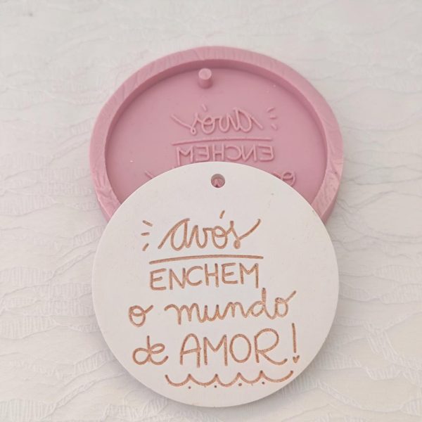 Molde em silicone -Avós enchem o mundo de amor