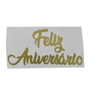 Vinil autocolante- Feliz Aniversário- Dourado mate