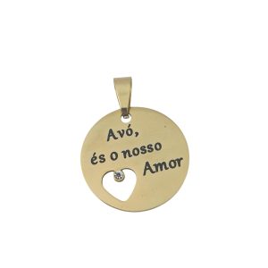 Medalha em aço inoxidável - Avó (Dourada)