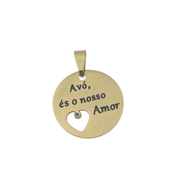 Medalha em aço inoxidável - Avó (Dourada)