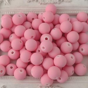 Contas acrilicas mate 10 mm -Rosa claro
