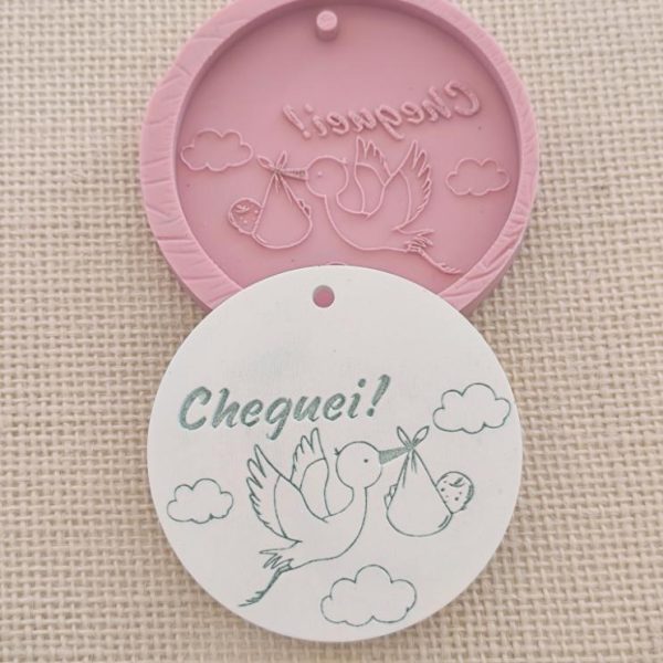 Molde em silicone -"Cheguei"