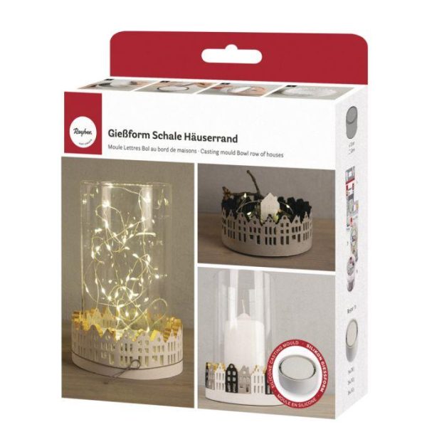 Molde em silicone RAYHER, Base redonda de casas