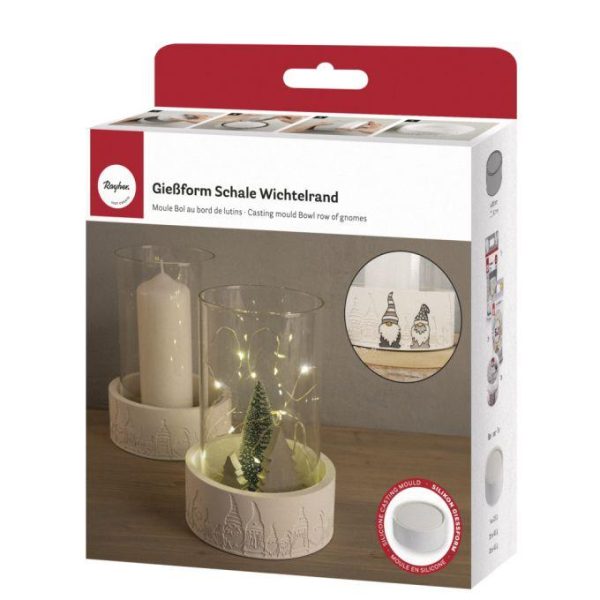 Molde em silicone RAYHER, Base redonda de gnomos