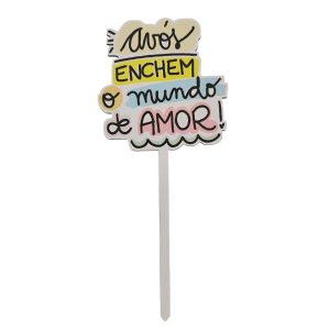 Espeto em madeira - Avós enchem os mundo de amor