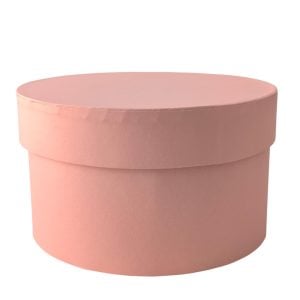 Caixa cartão redonda - Rosa - 13x8
