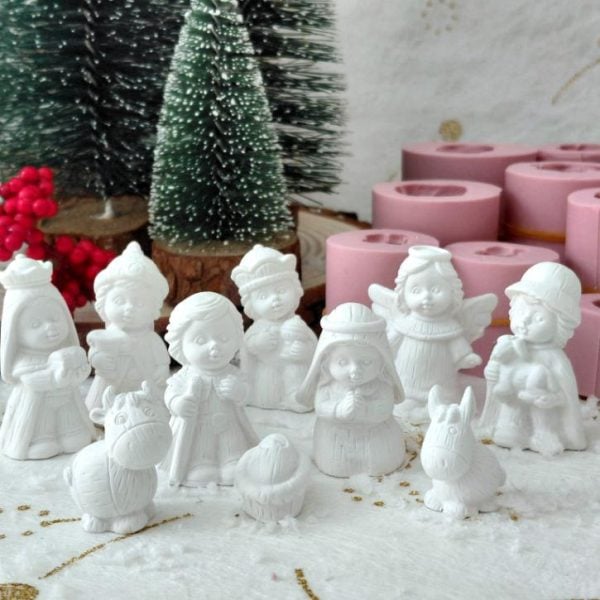 Molde em silicone - Presépio 10 peças, Ref. 1343 - 3D