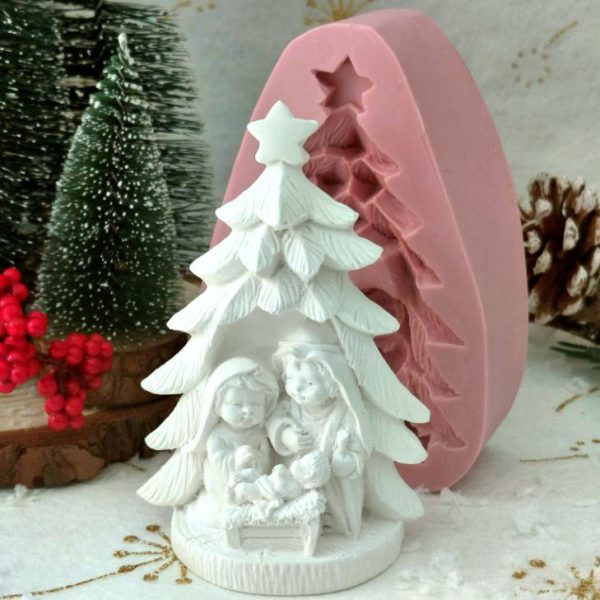 Molde em silicone - Presépio em árvore, Ref. 1360