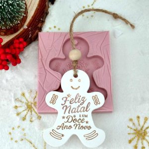 Molde em silicone - Boneco gengibre - Feliz Natal