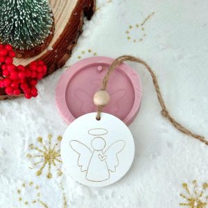 Molde em silicone - Etiqueta c/ anjo