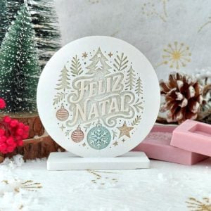 Molde em silicone - Feliz Natal c/ base