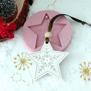 Molde em silicone - Estrela "bordada"
