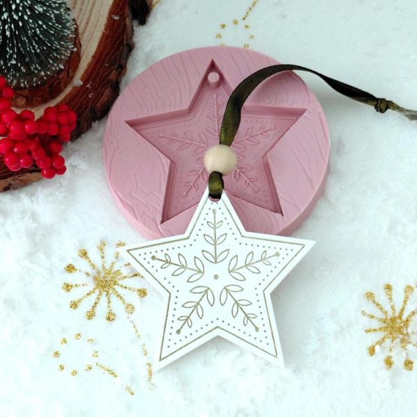 Molde em silicone - Estrela "bordada"