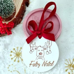 Molde em silicone - Feliz Natal - Rena, Ref. 1405