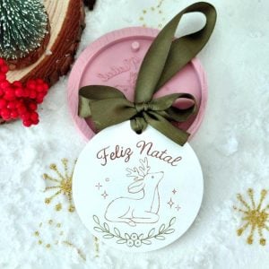 Molde em silicone - Feliz Natal - Rena, Ref. 1406