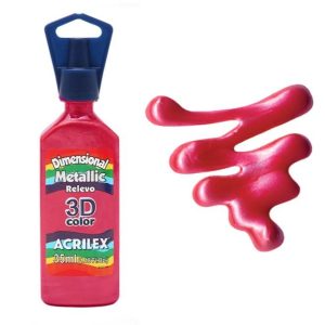 Tinta Dimensional Relevo 3D Metálica - Vermelho - Acrilex