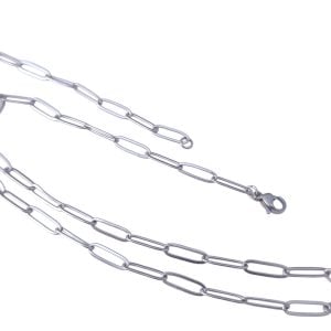 Fio em aço inoxidável prateado- 50 cm- elos 10x4 mm