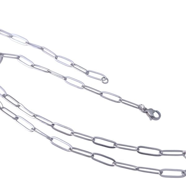 Fio em aço inoxidável prateado- 50 cm- elos 10x4 mm