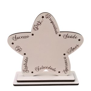 Base com apoio em mdf branco - Estrela *PRÉ-VENDA*