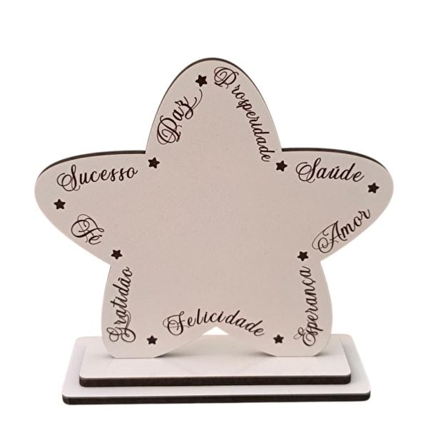 Base com apoio em mdf branco - Estrela *PRÉ-VENDA*