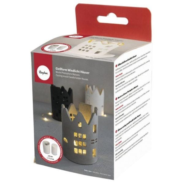 Molde em silicone RAYHER, Casa porta-velas